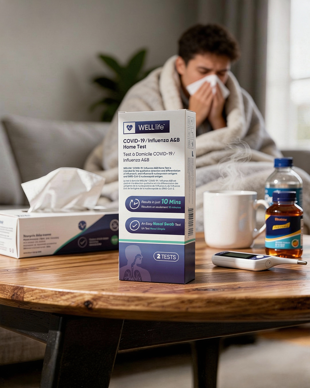 WELLlife™ 3-in-1 COVID / Flu A&B Test Kit