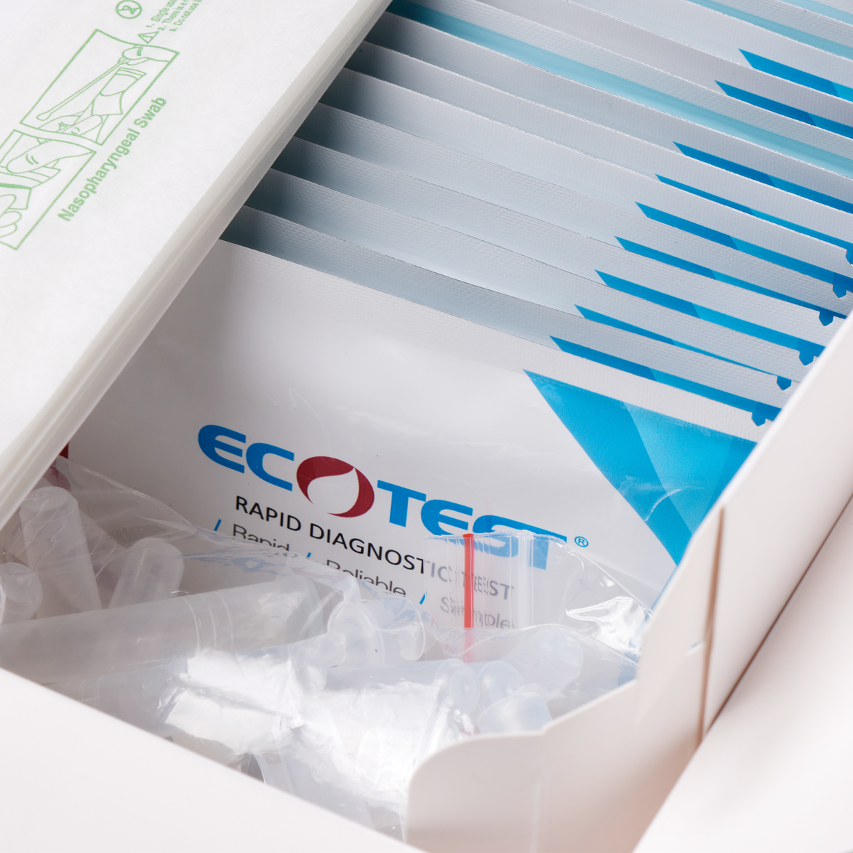 Ecotest 5 en 1 Antigène rapide pour grippe A/B, VRS, ADV, MP