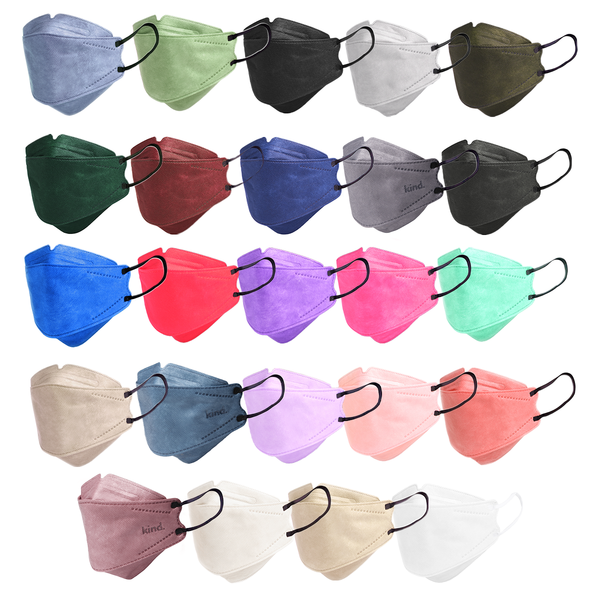 Kind KN95 Respirator Face Mask: Full Set Collection - 24 Colours