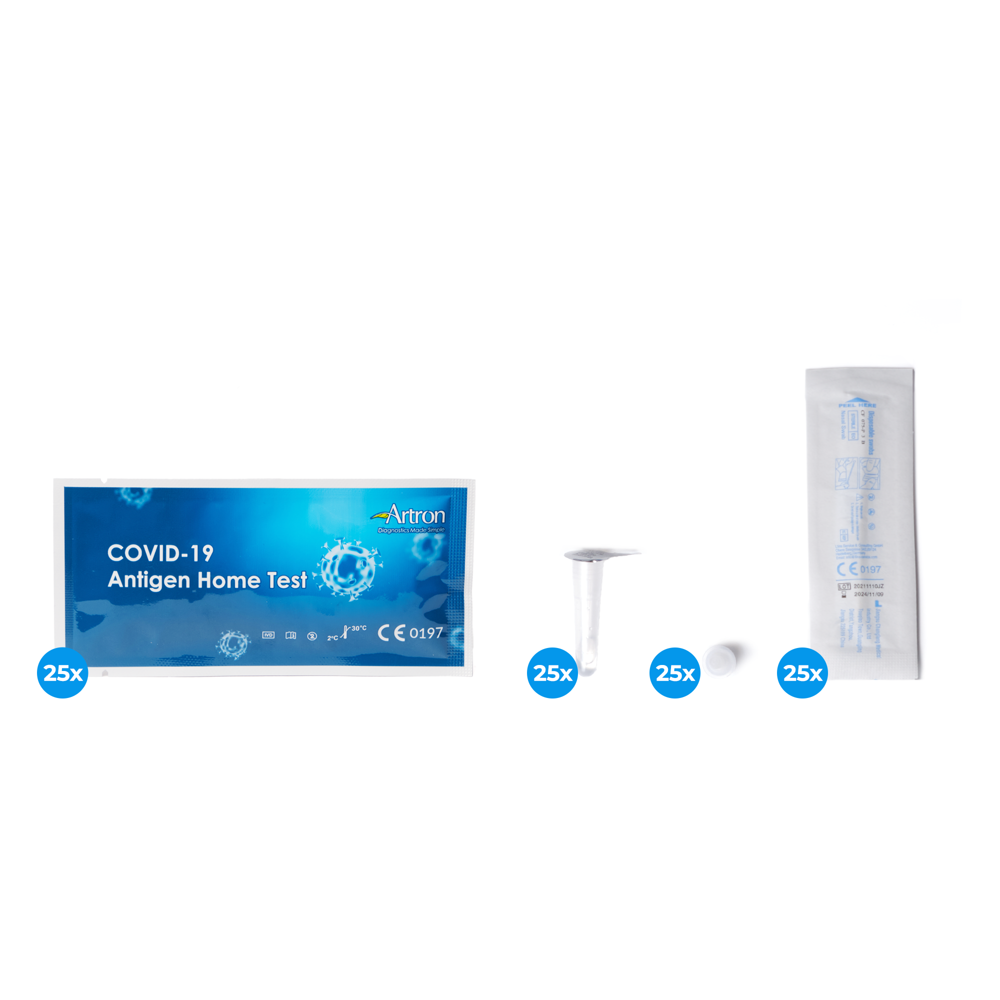 Artron Rapid COVID-19 Antigen Test Made in Canada - 25 Pack (Expiry: OCT 2026)