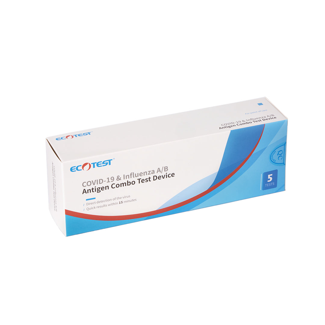 Ecotest 3in1 COVID-19, Flu A & Flu B Rapid Test Kit Combo