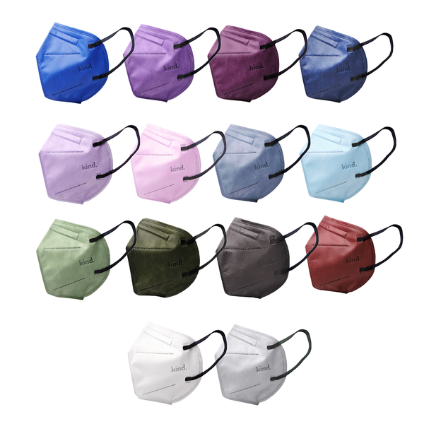 (Cone shape) Kind KN95 Respirator Face Mask: Full Set Collection - 14 Colours