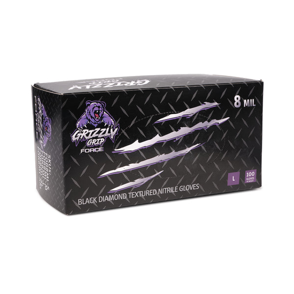 grizzly grip Black 8 mil nitrile gloves