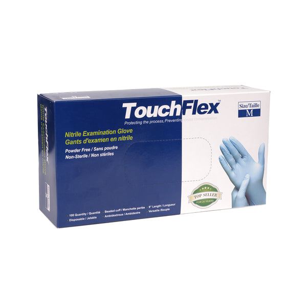 TouchFlex Medical Nitrile Powder-Free Examination Gloves (4.5mil) (Blue)