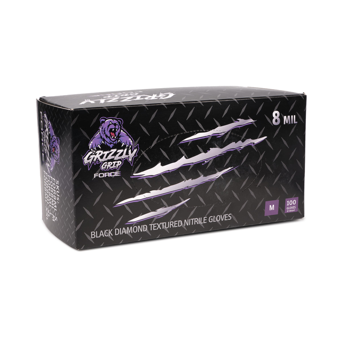 Gants en nitrile Grizzly Grip (8 mil) (noir)