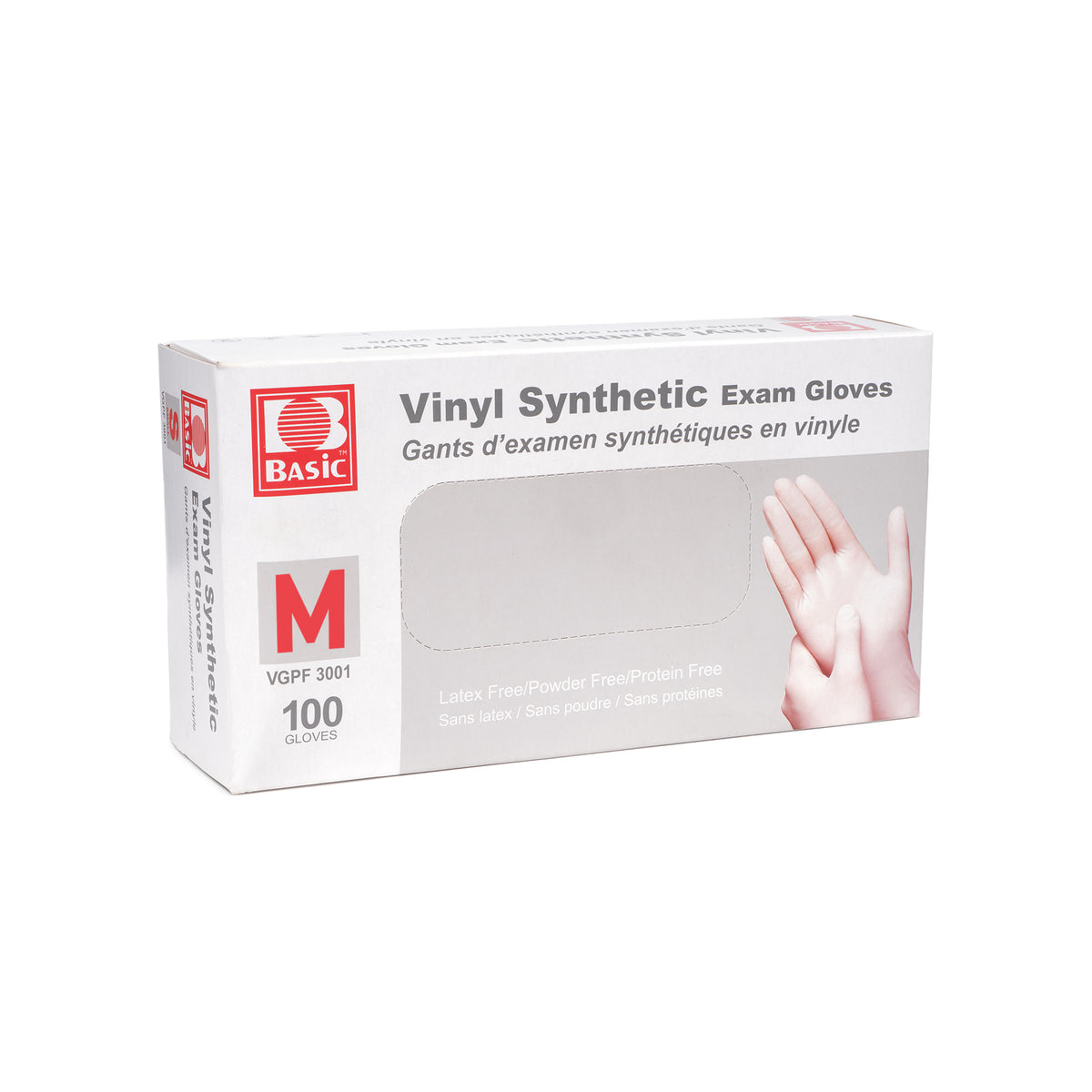 Gants d'examen médicaux en vinyle synthétique (4 mil) (transparents)