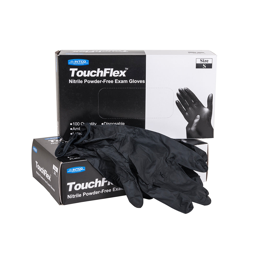 TouchFlex Medical Nitrile Powder-Free Examination Gloves (5mil) (Black)