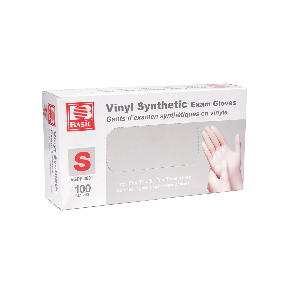 Gants d'examen médicaux en vinyle synthétique (4 mil) (transparents)