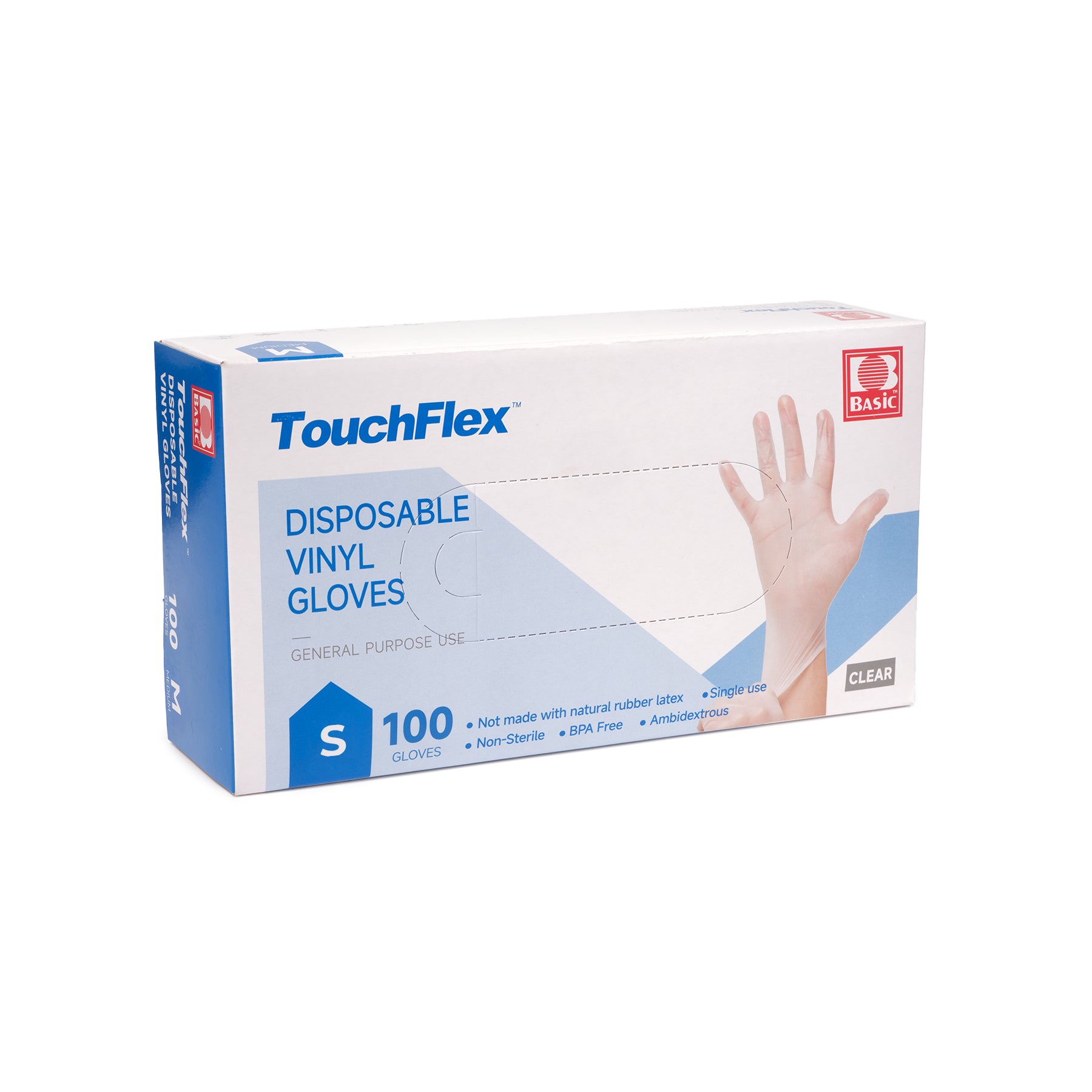 TouchFlex Vinyl Synthetic Powder-Free Gloves (4mil) (Clear)