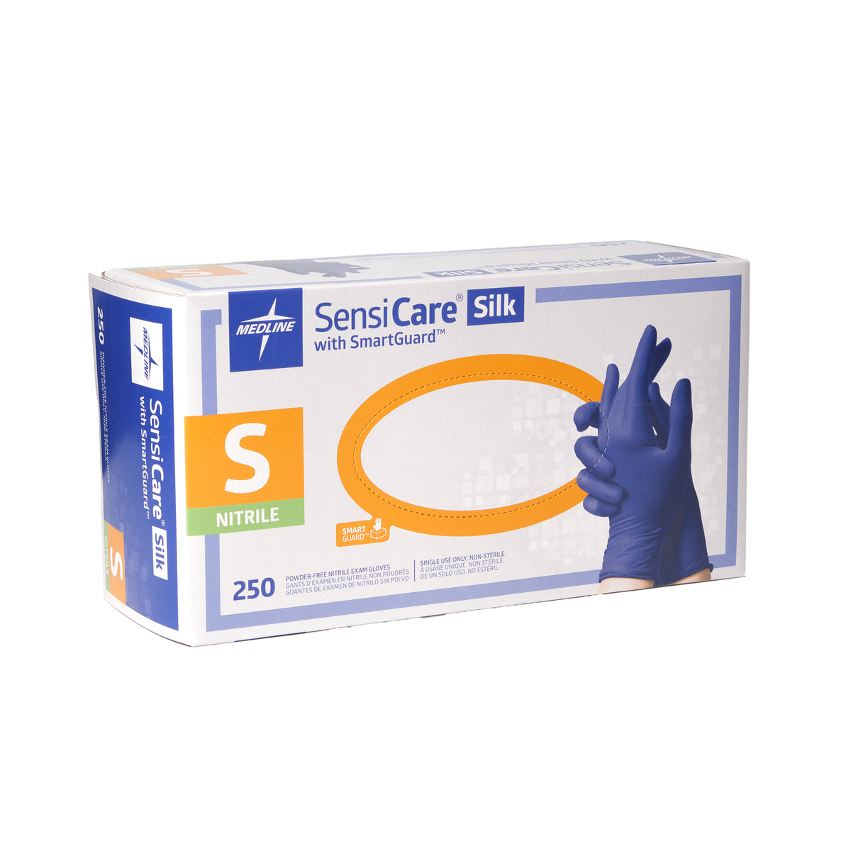 Gants médicaux en nitrile Medline SensiCare Silk (3,5 mil) (bleu foncé)