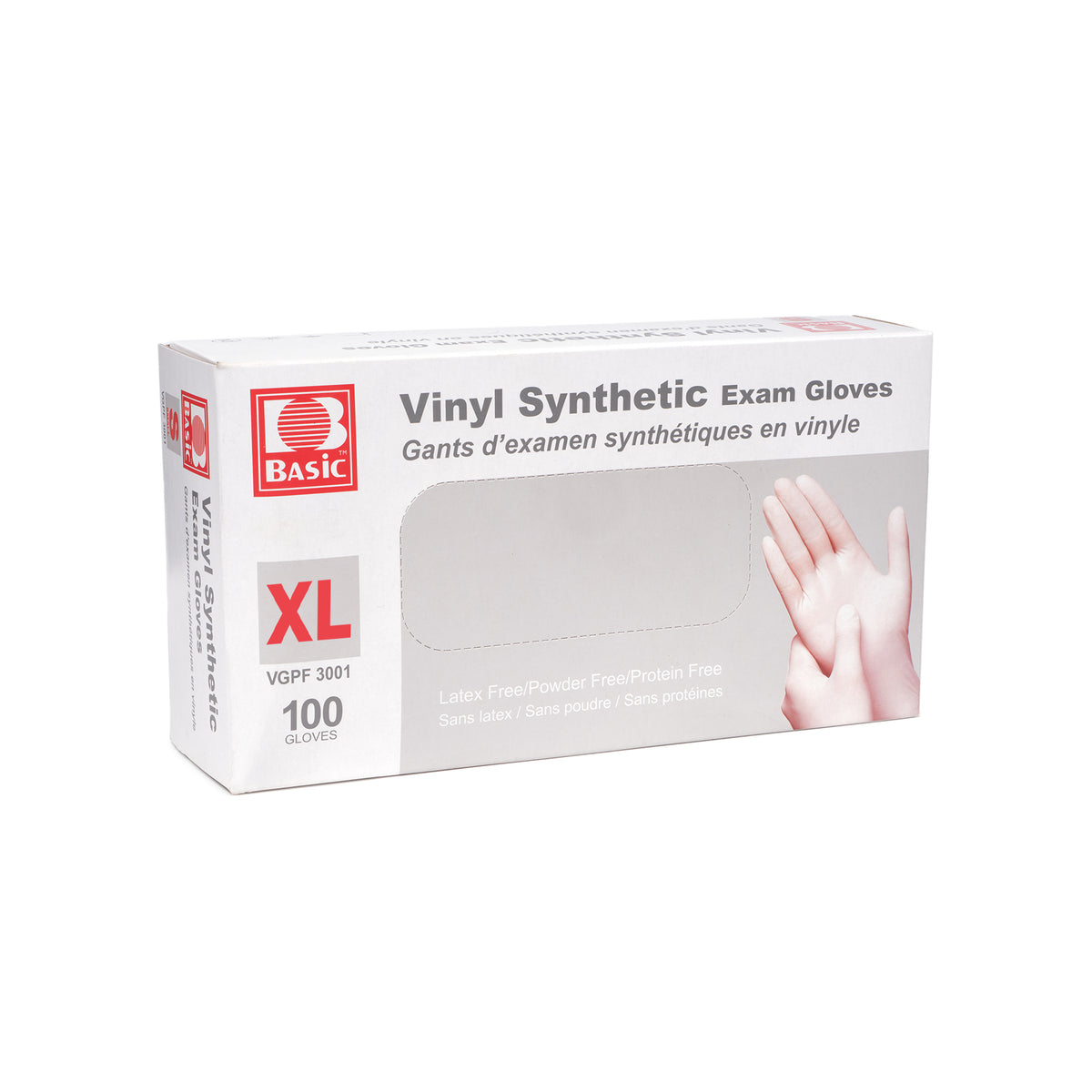Gants d'examen médicaux en vinyle synthétique (4 mil) (transparents)