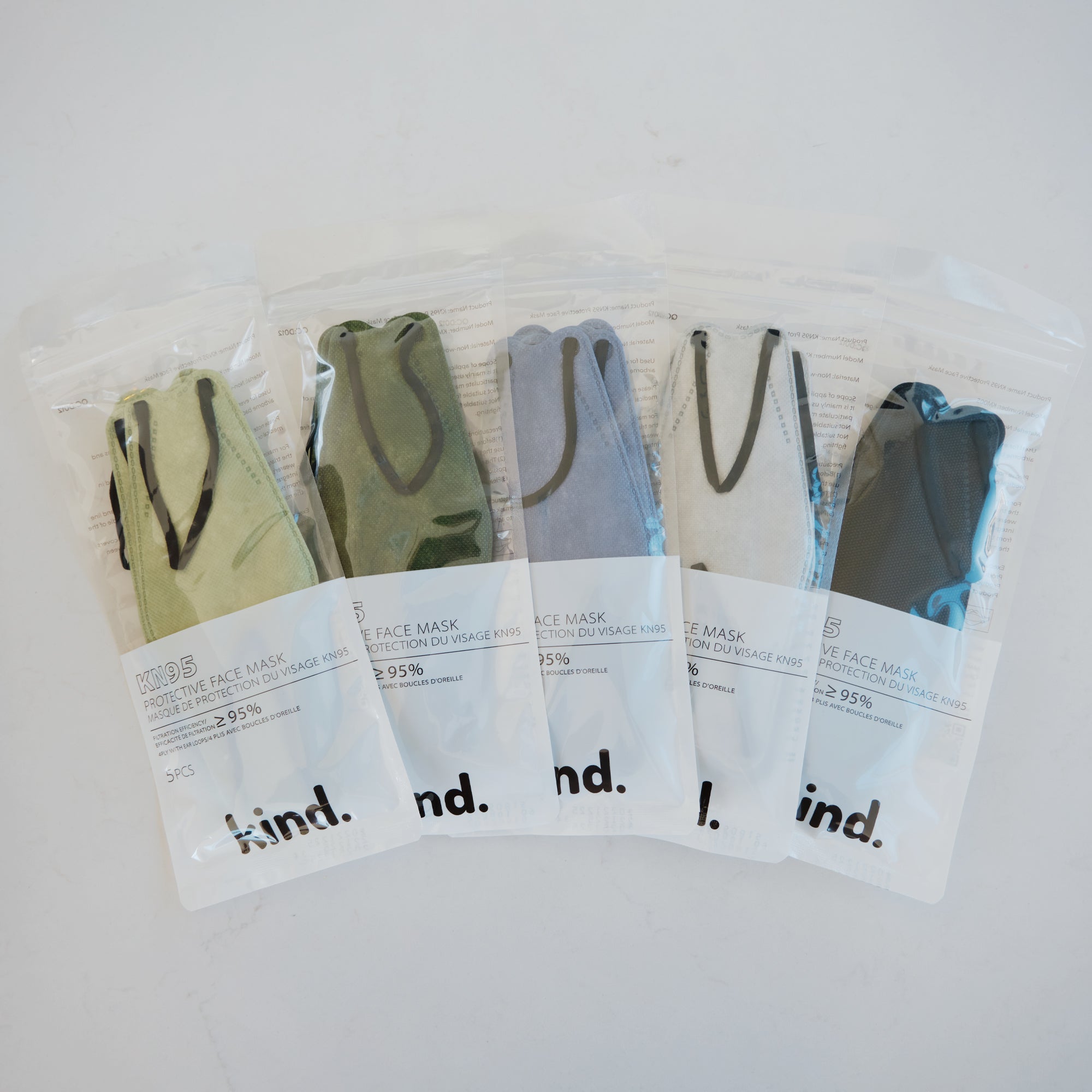 Kind KN95 Respirator Face Mask: Full Set Collection - 30 Colours