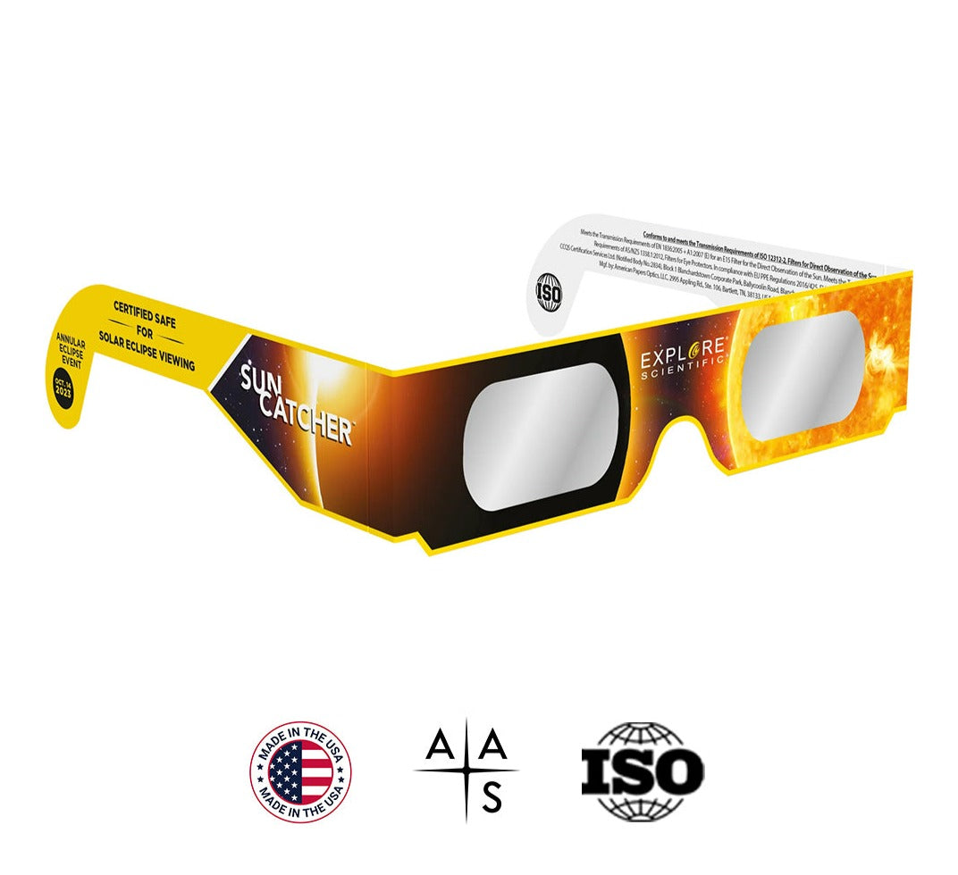 Sun Catcher Solar Eclipse Glasses Made in USA - CE and ISO Certified