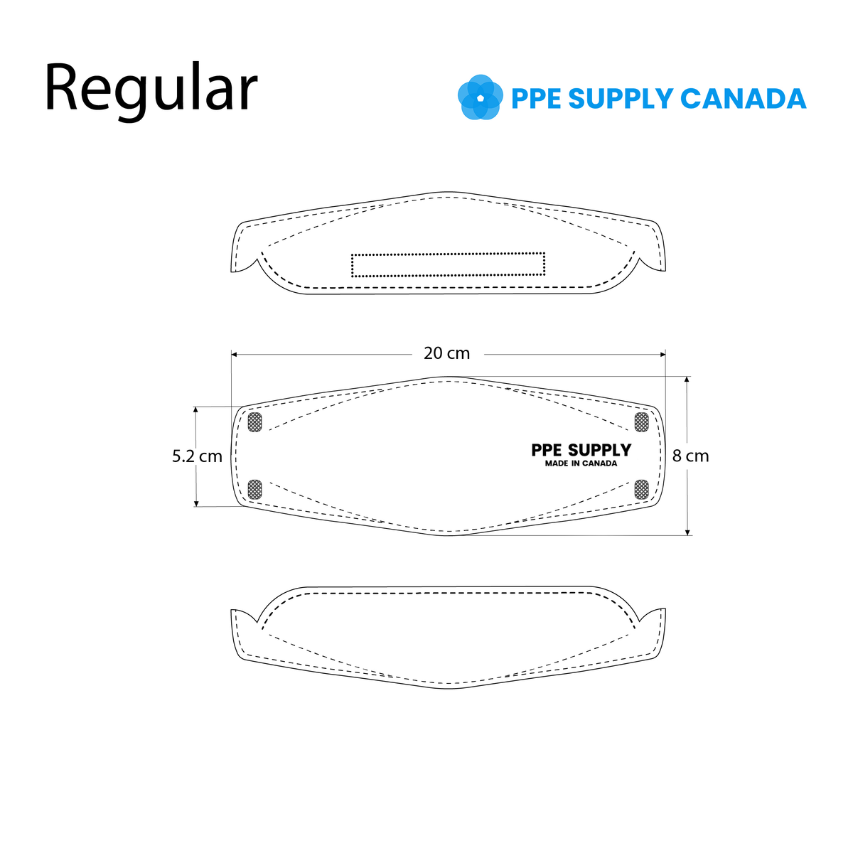 Masque respiratoire N95 fabriqué au Canada (régulier)