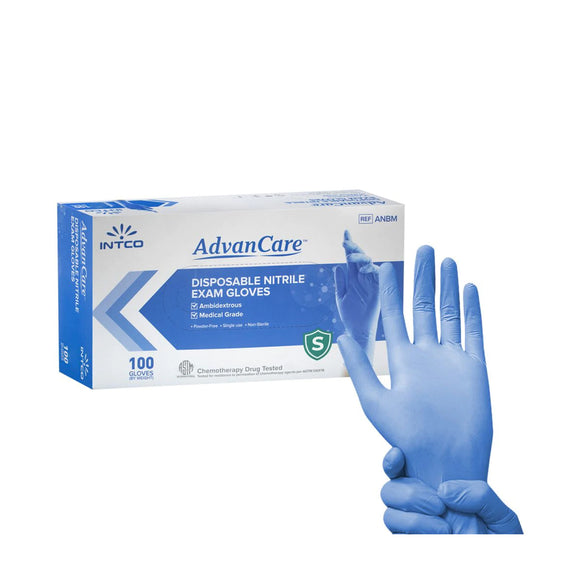 AdvanCare Medical Nitrile Examination Gloves (3.5mil) (Blue)