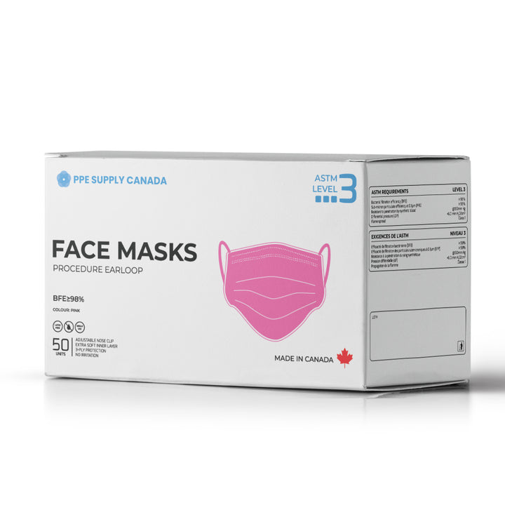 ASTM Level 3 Medical Procedure Face Mask Made in Canada by PPE Supply Canada (50 Masks)