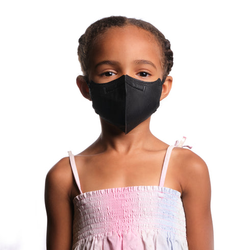 Kid's Black White KN95 Protective Best Face Mask Individually Sealed PPE Supply